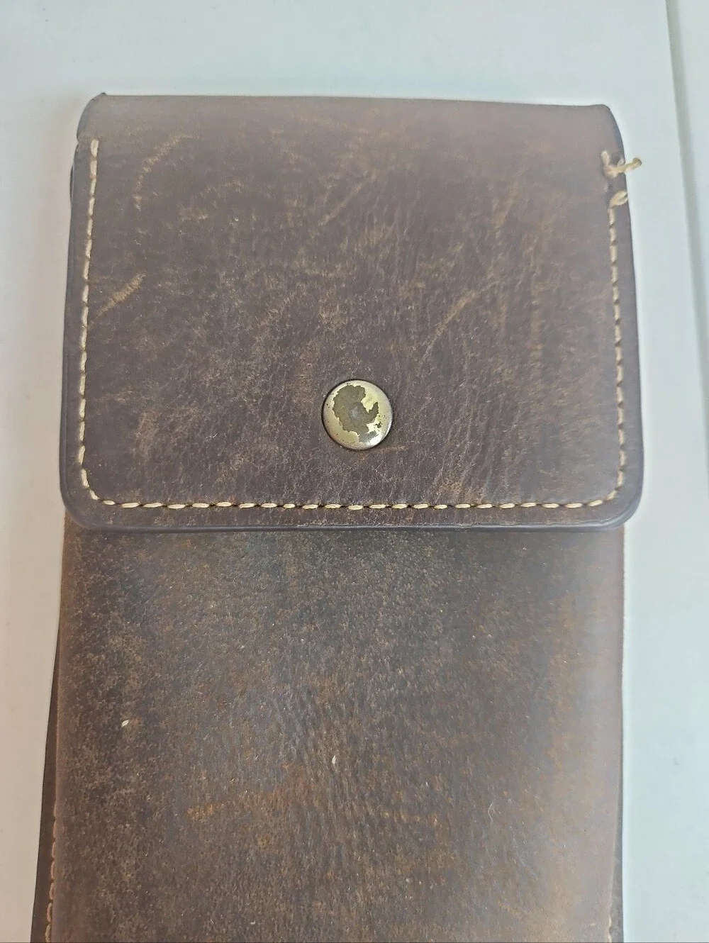 Topstache Brown Leather Cell Phone Holster Belt Pouch Magnetic Closure Mens